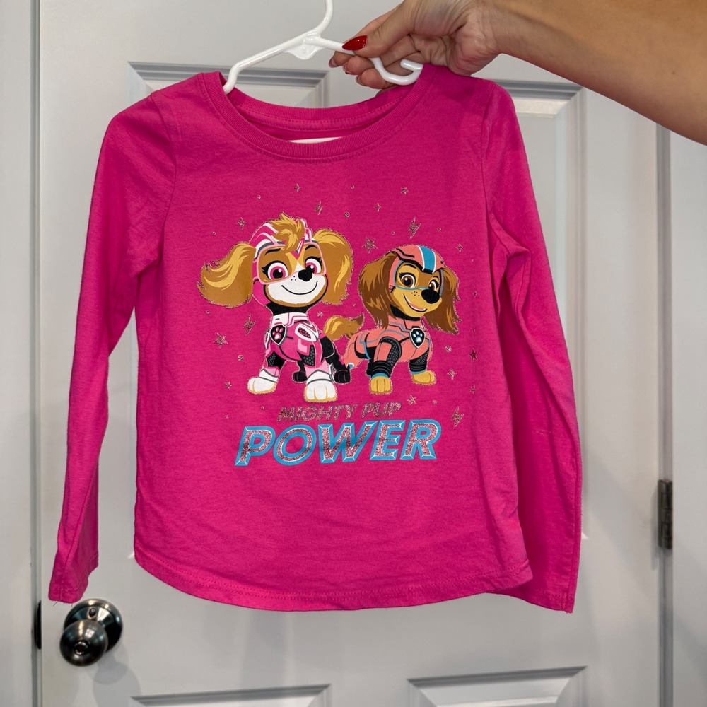 Jumping Beans Paw Patrol Mighty Pups Skye Liberty Pink Graphic Tee Size 4T
